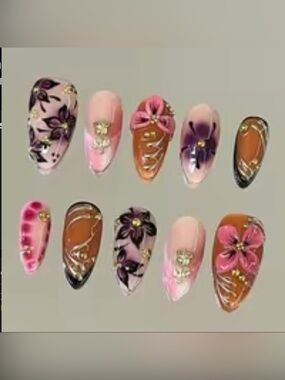 NailVesta Almond Press-On Nail Set - Harvest Glaze